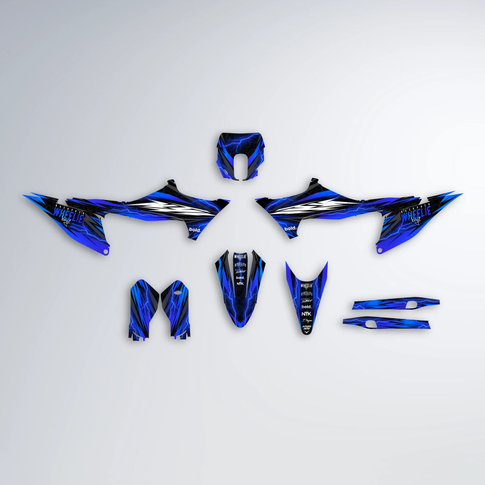 CAUTION Stark Varg SM graphics kit parts layout in Blue