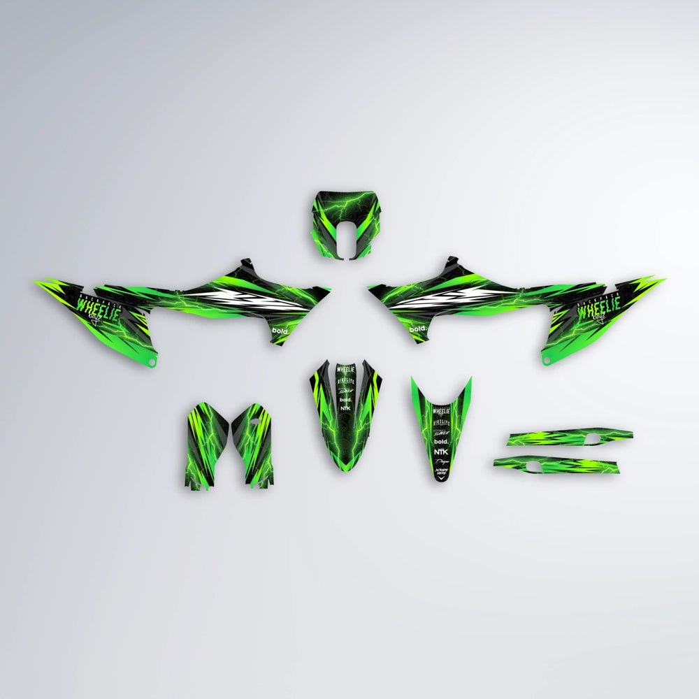 CAUTION Stark Varg SM graphics kit parts layout in Green