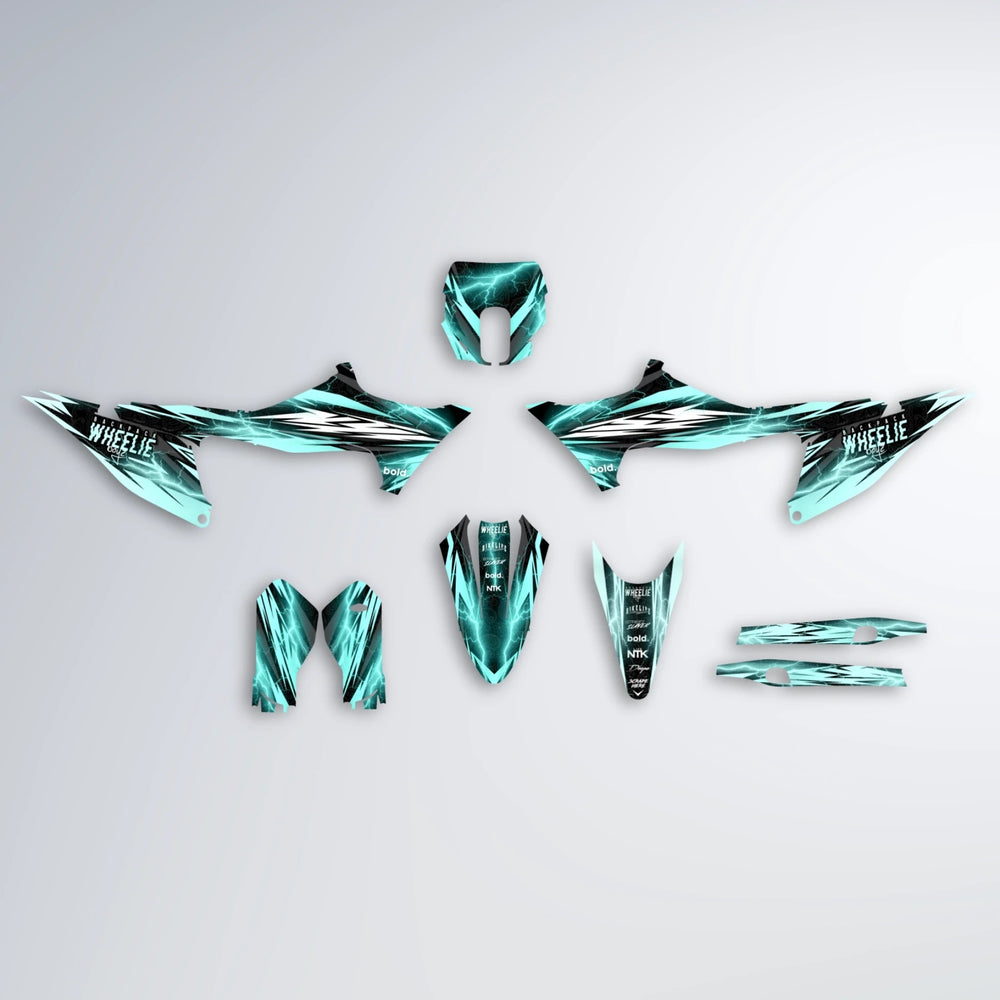 CAUTION Stark Varg SM graphics kit parts layout in Mint