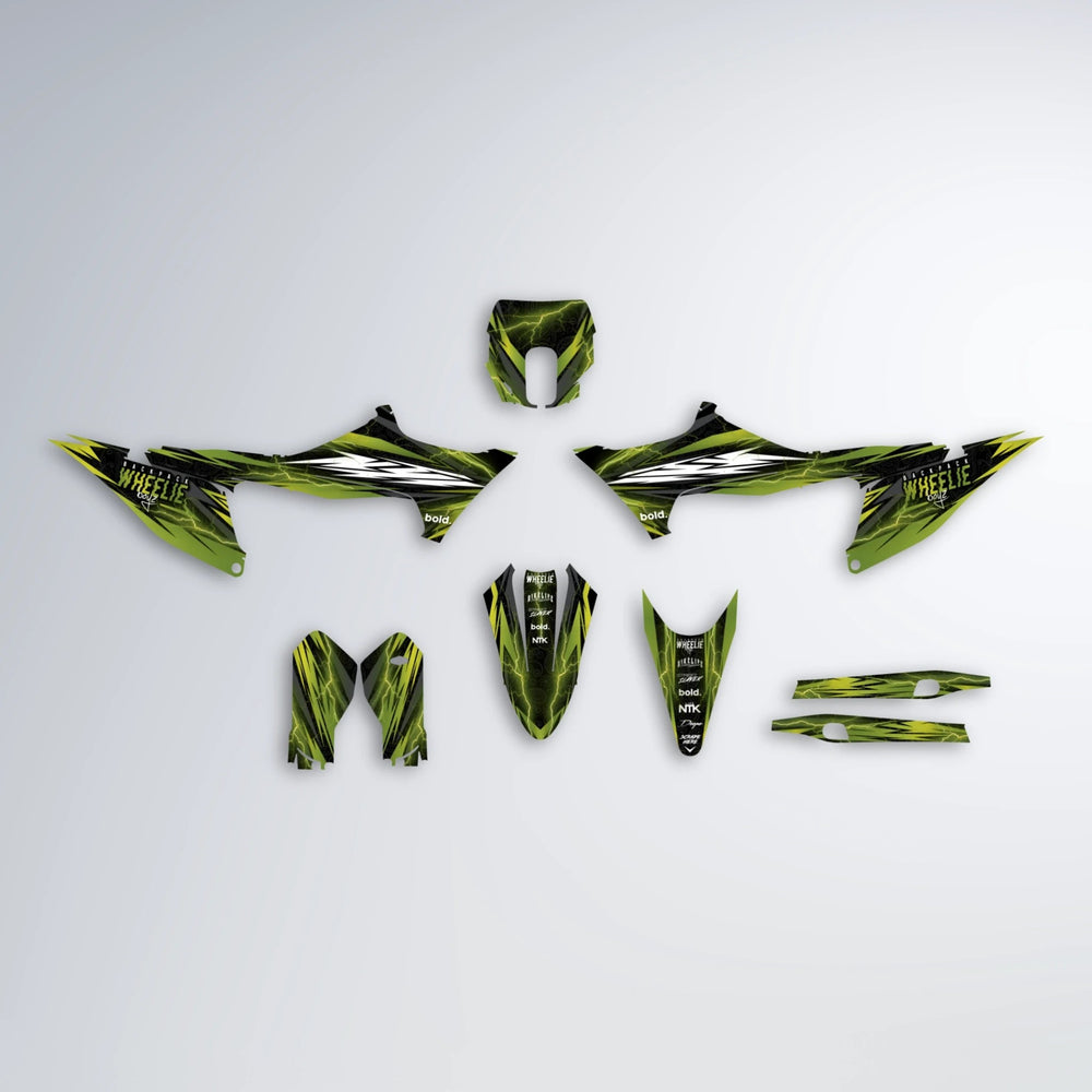 CAUTION Stark Varg SM graphics kit parts layout in Olive
