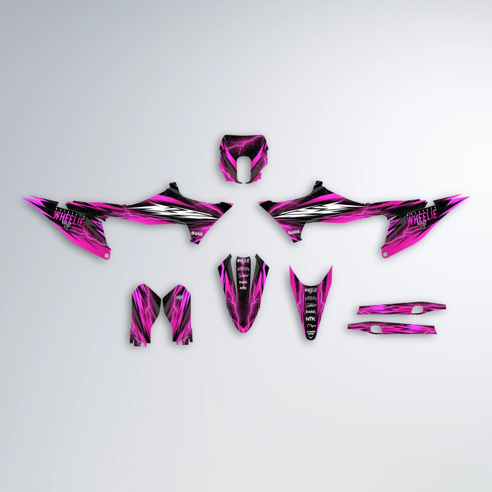 CAUTION Stark Varg SM graphics kit parts layout in Pink