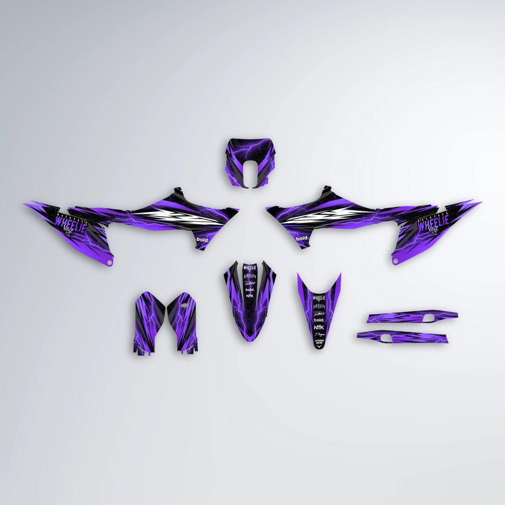 CAUTION Stark Varg SM graphics kit parts layout in Purple