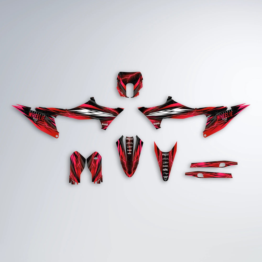 CAUTION Stark Varg SM graphics kit parts layout in Red