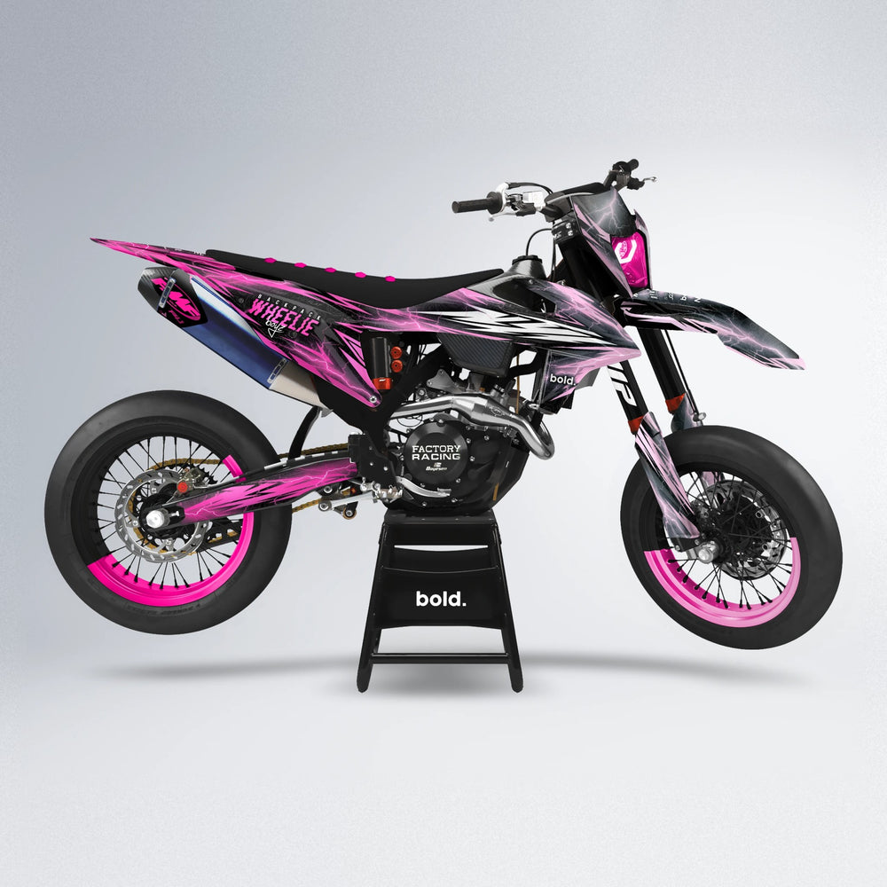 CAUTION supermoto graphics kit in Flamingo