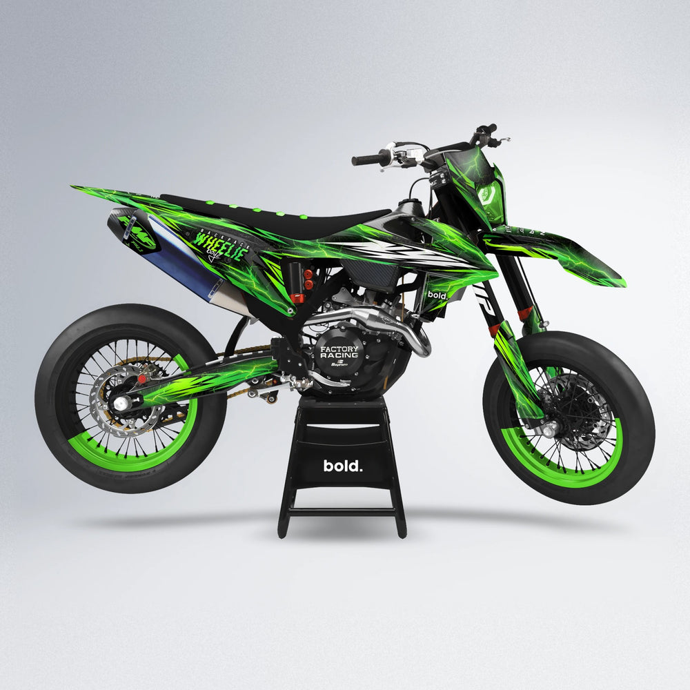 CAUTION supermoto graphics kit in Green