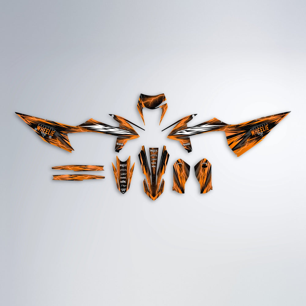 CAUTION graphics kit parts layout in Orange