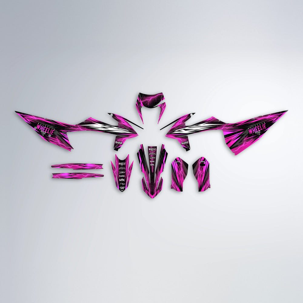 CAUTION graphics kit parts layout in Pink