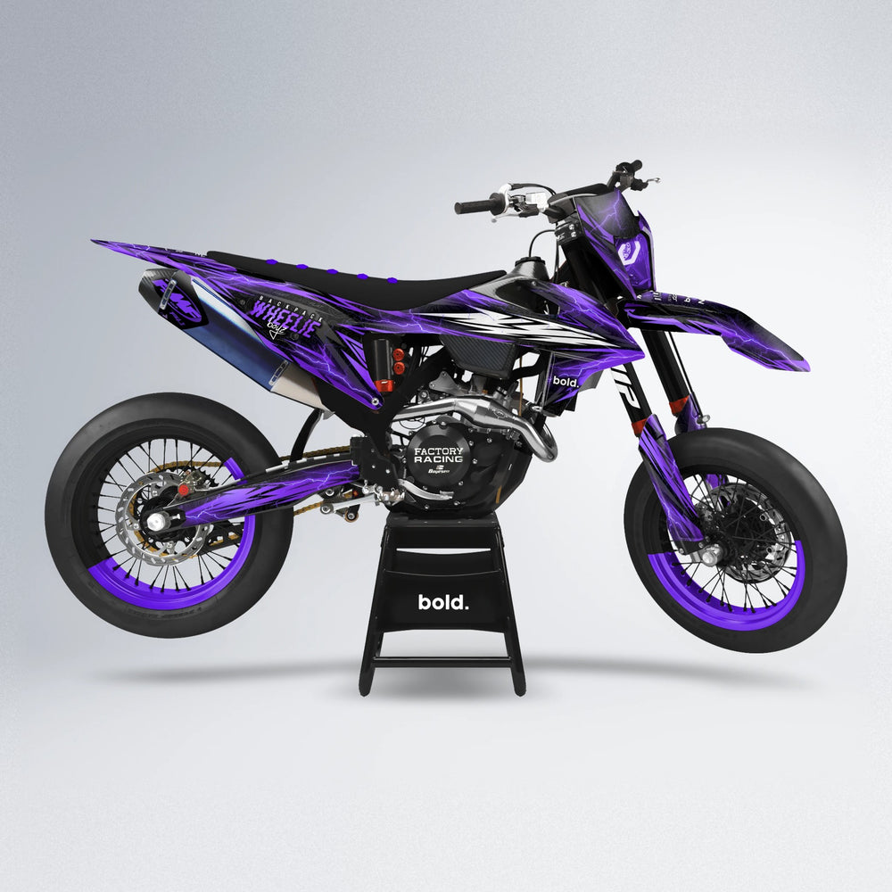 CAUTION supermoto graphics kit in Purple