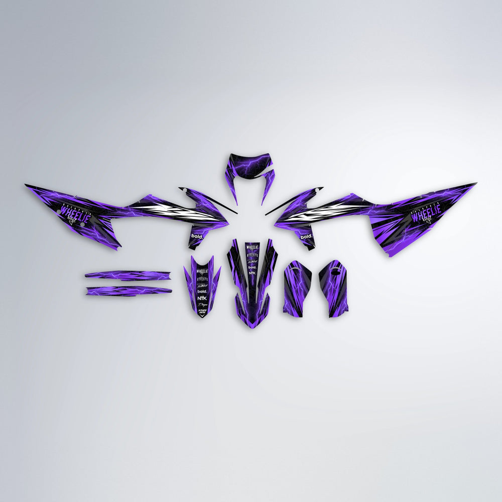CAUTION graphics kit parts layout in Purple