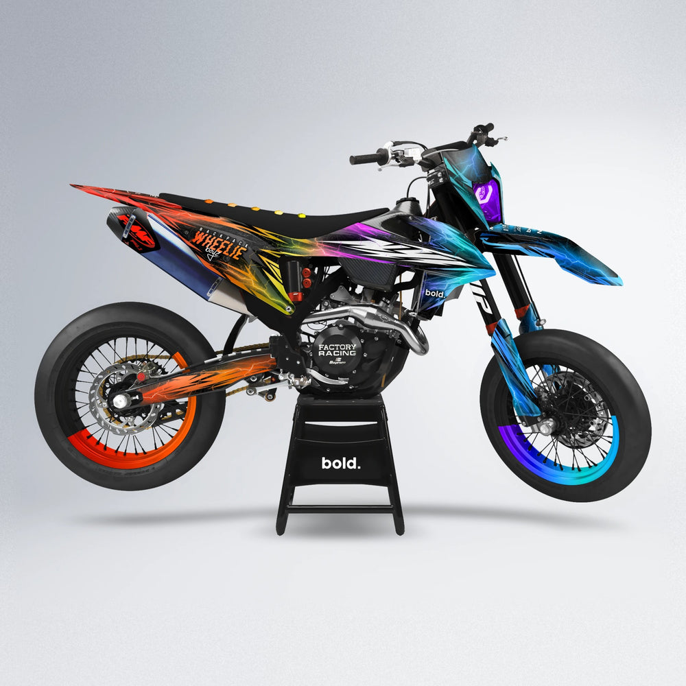 CAUTION supermoto graphics kit in Sunset Fade