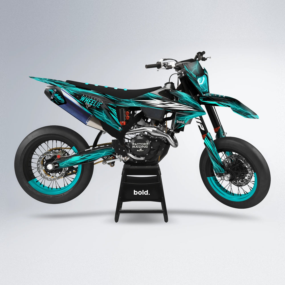 CAUTION supermoto graphics kit in Teal