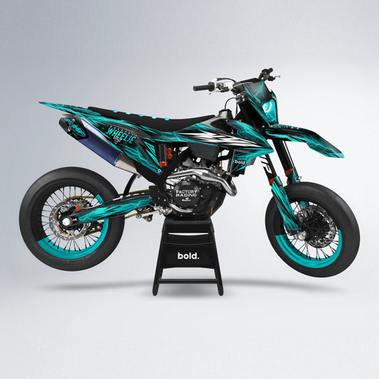 CAUTION supermoto graphics kit in Teal