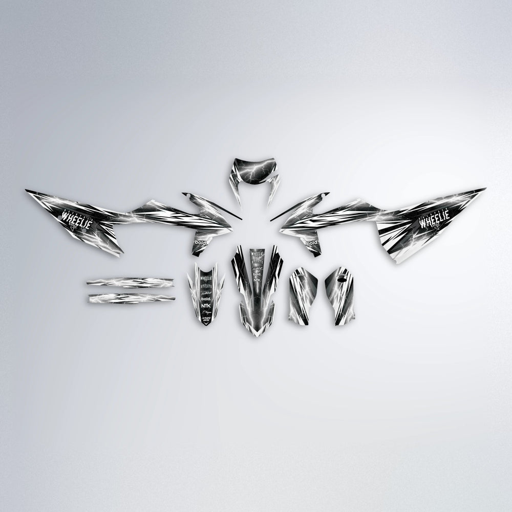 CAUTION graphics kit parts layout in White