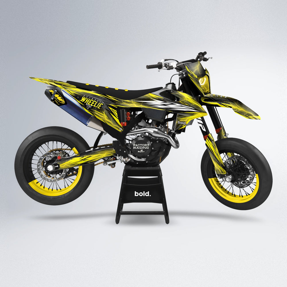 CAUTION supermoto graphics kit in Yellow