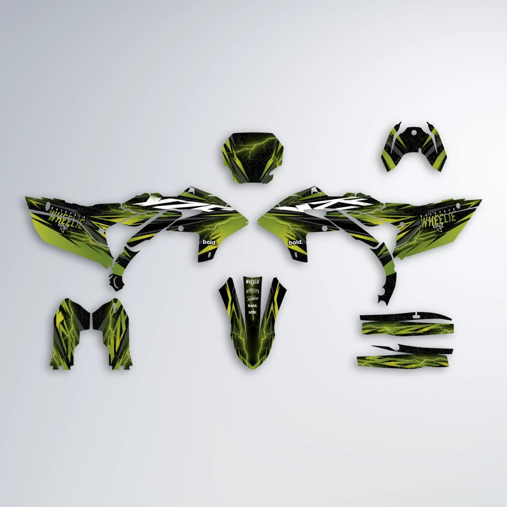 CAUTION Yamaha YZF MX graphics kit parts layout in Olive