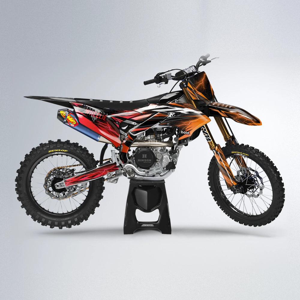 CAUTION Yamaha YZF MX motocross graphics kit in Red & Orange