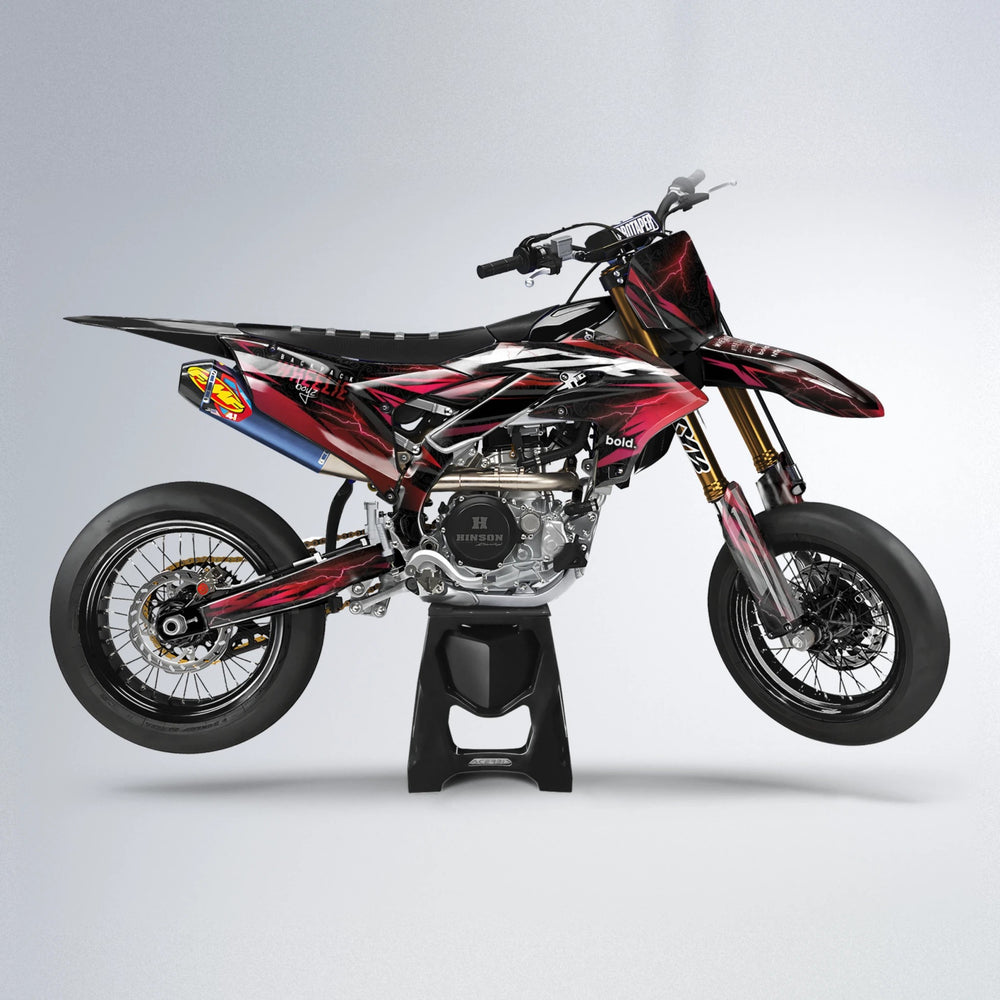 CAUTION Yamaha YZF SM supermoto graphics kit in Black & Red