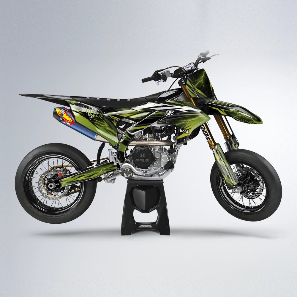 CAUTION Yamaha YZF SM supermoto graphics kit in Olive