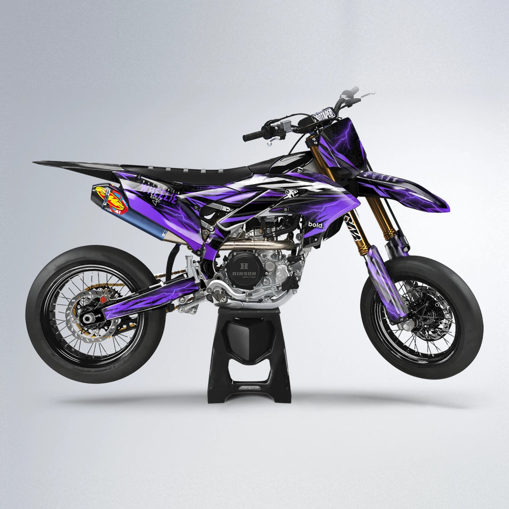 CAUTION Yamaha YZF SM supermoto graphics kit in Purple