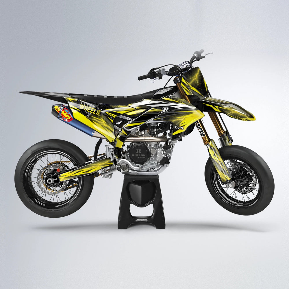 CAUTION Yamaha YZF SM supermoto graphics kit in Yellow