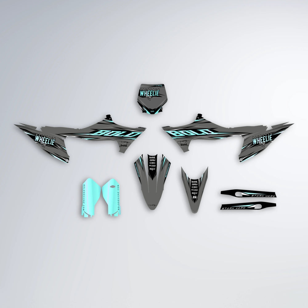 CHARGED Stark Varg SM graphics kit parts layout in Mint