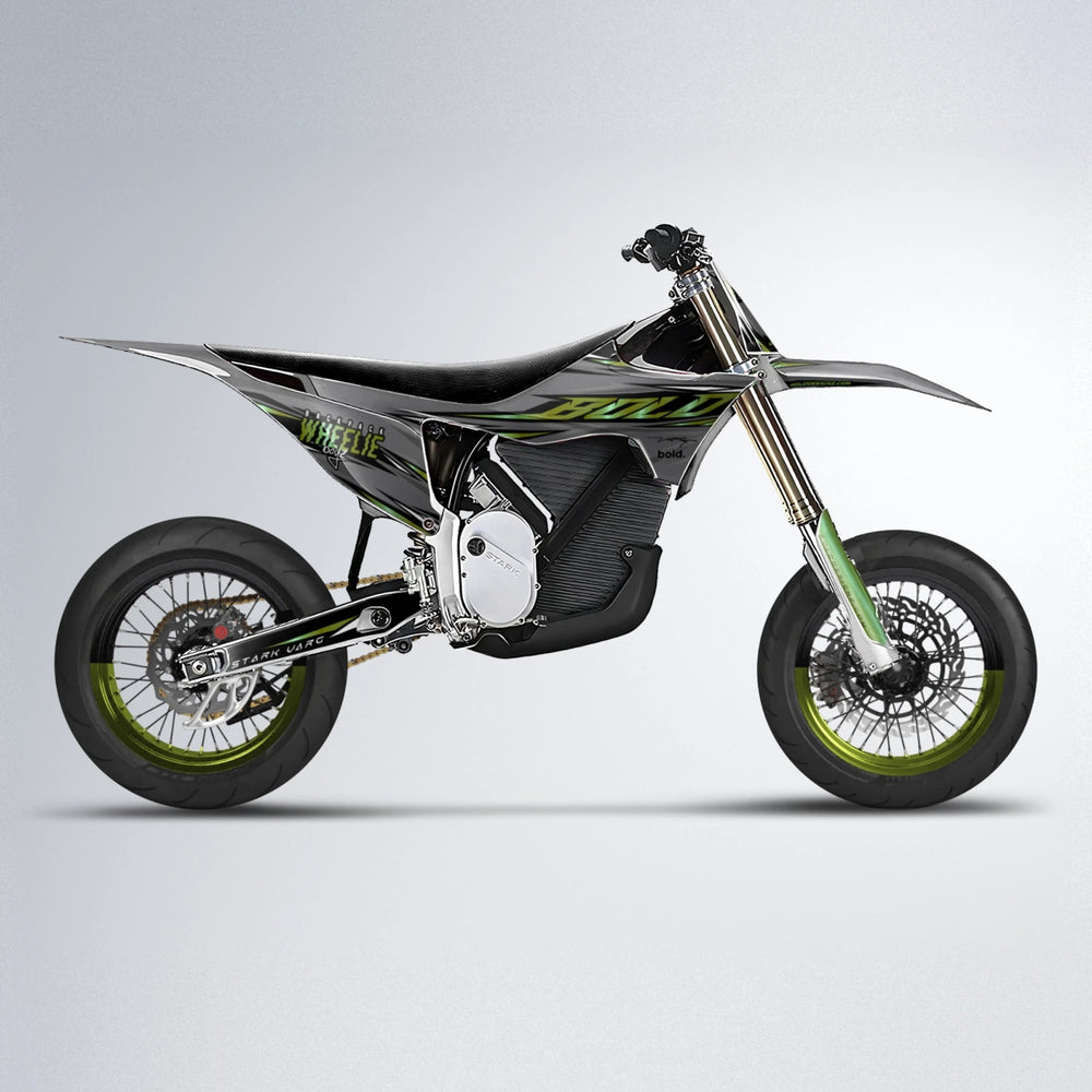 CHARGED Stark Varg SM supermoto graphics kit in Olive