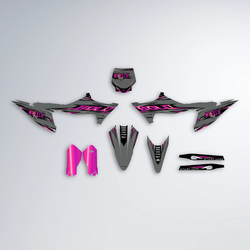 CHARGED Stark Varg SM graphics kit parts layout in Pink