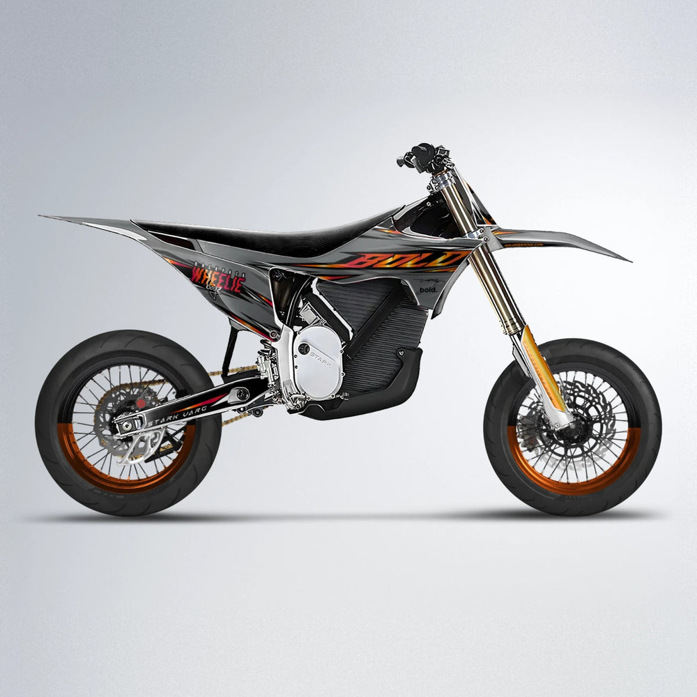 CHARGED Stark Varg SM supermoto graphics kit in Red & Orange