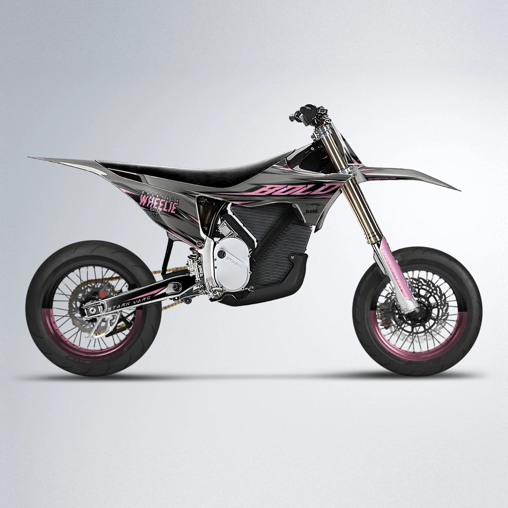 CHARGED Stark Varg SM supermoto graphics kit in Sakura Pink