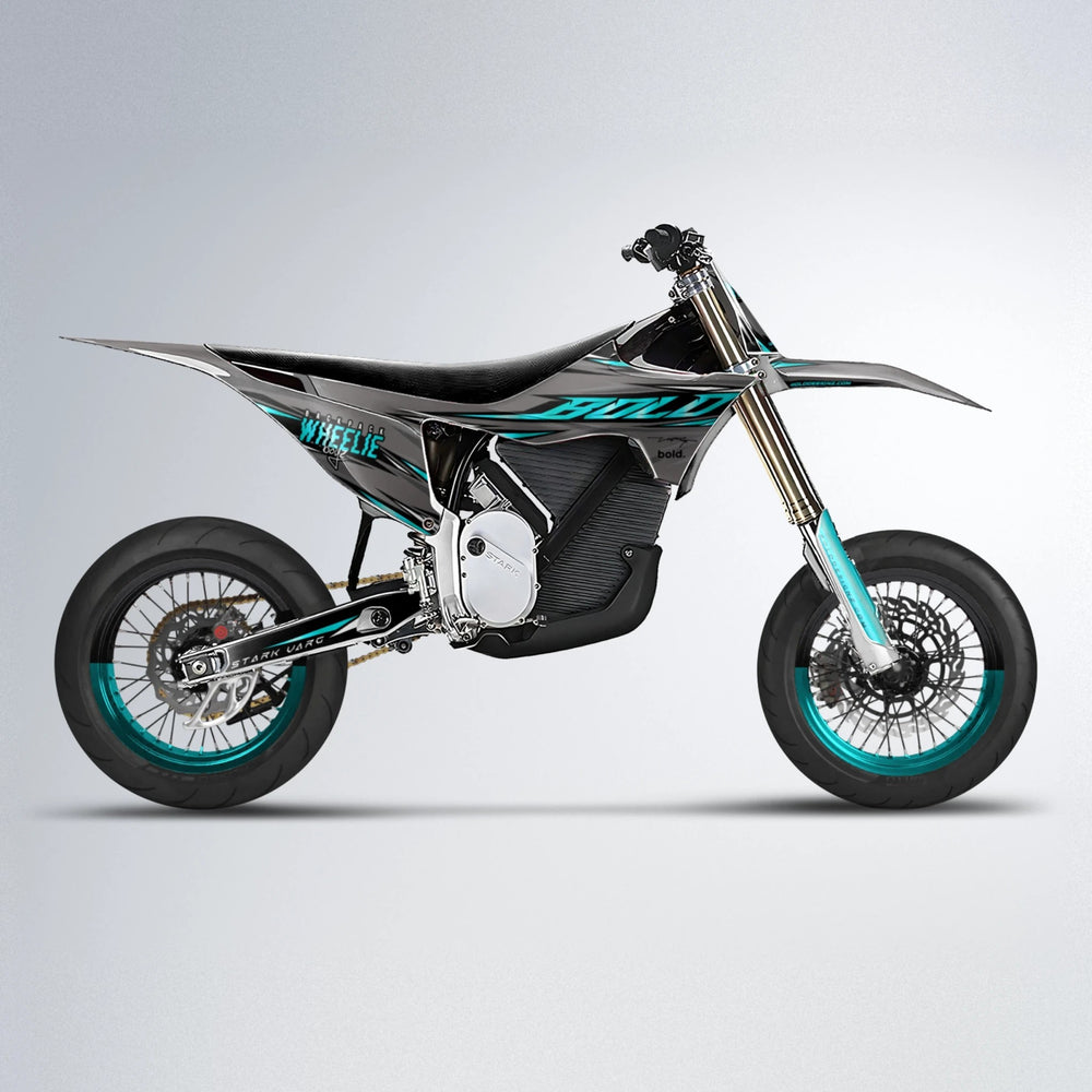 CHARGED Stark Varg SM supermoto graphics kit in Teal