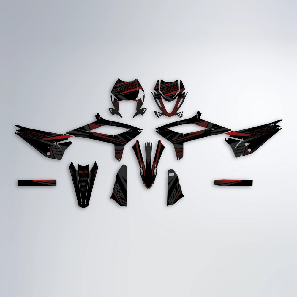 CHILLI Beta graphics kit parts layout in Black & Red