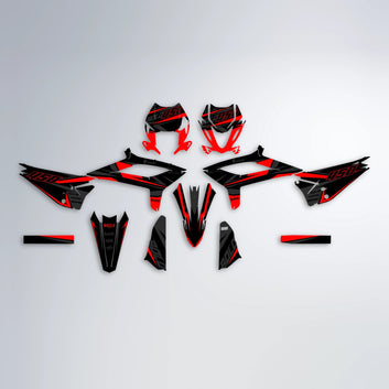 CHILLI Beta graphics kit parts layout in Red