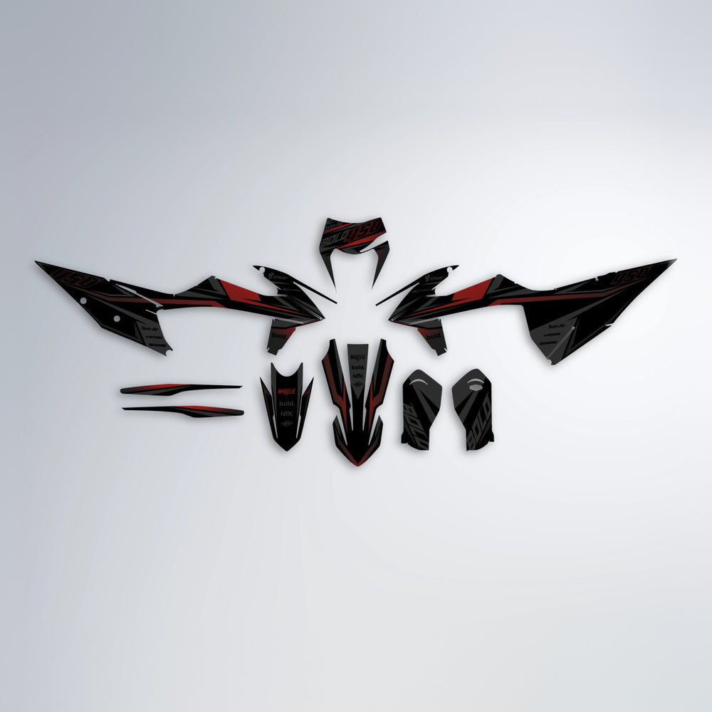 CHILLI graphics kit parts layout in Black & Red