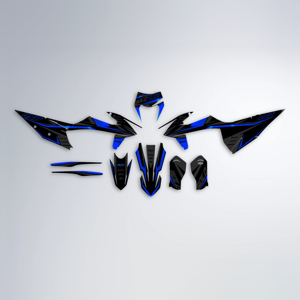 CHILLI graphics kit parts layout in Blue Chrome