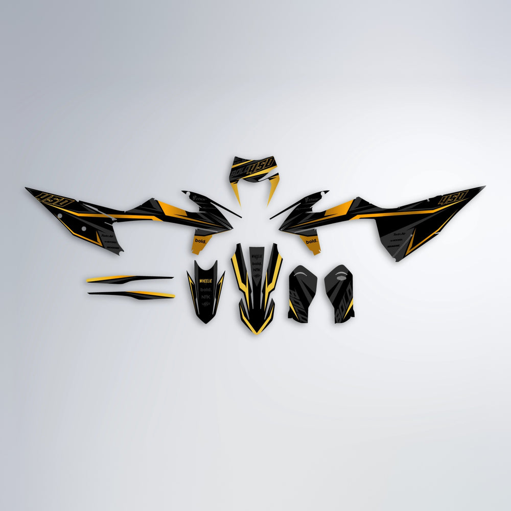 CHILLI graphics kit parts layout in Gold Chrome