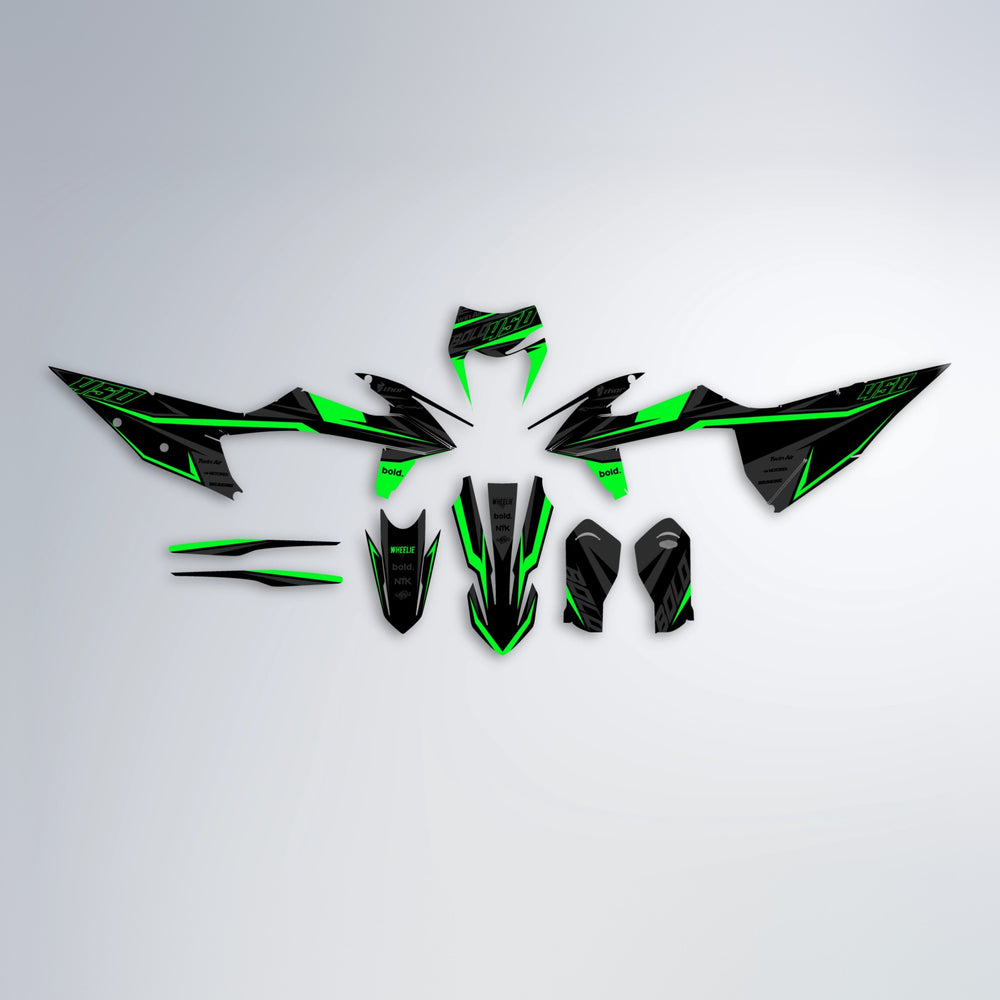 CHILLI graphics kit parts layout in Green