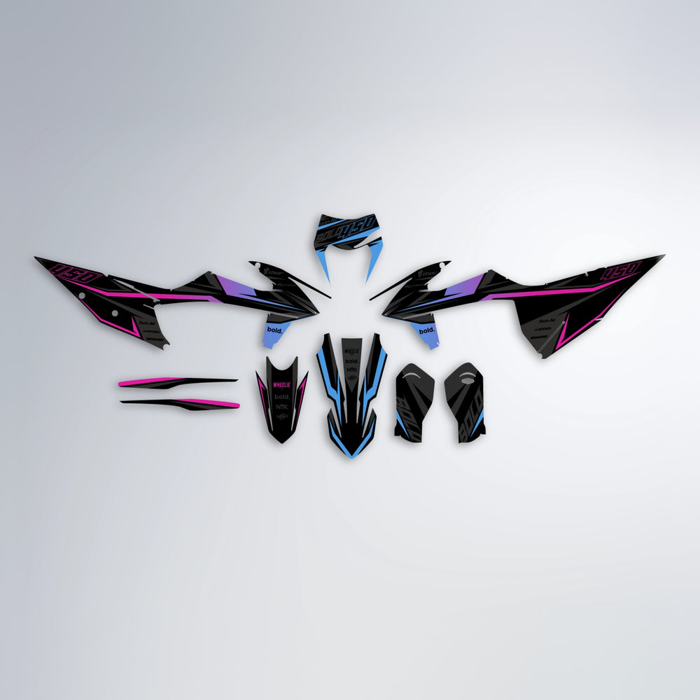 CHILLI graphics kit parts layout in Pink & Light Blue