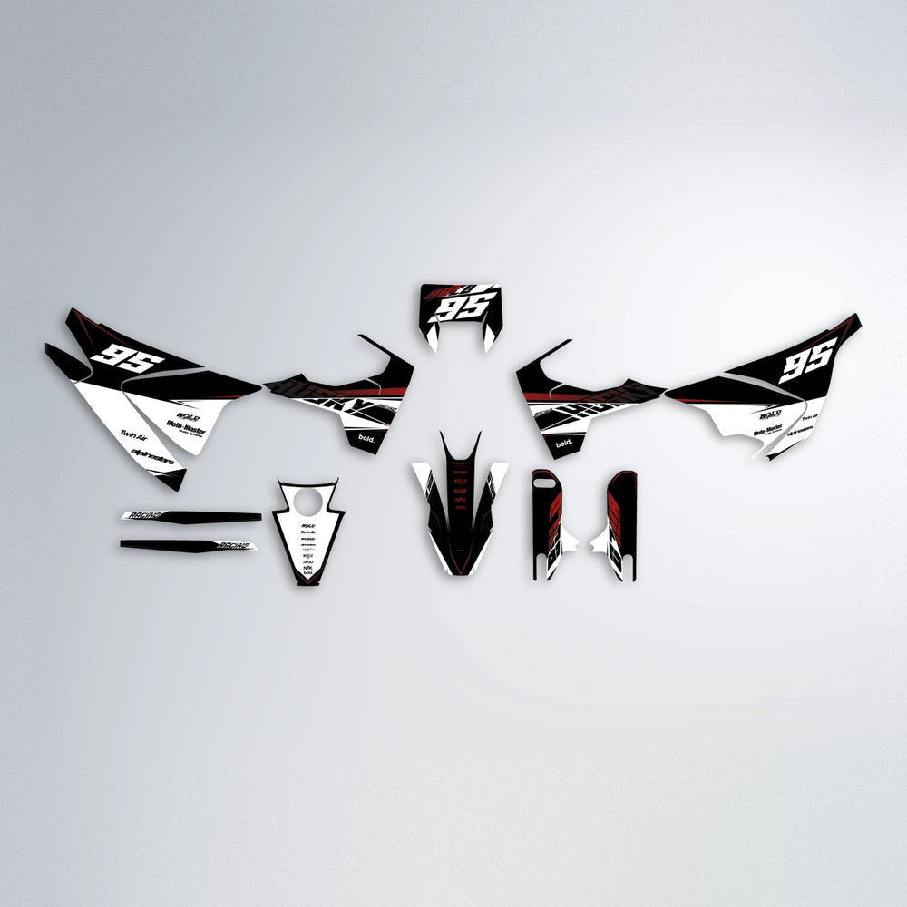 COLLIDE Husqvarna 701 graphics kit parts layout in Black & Red