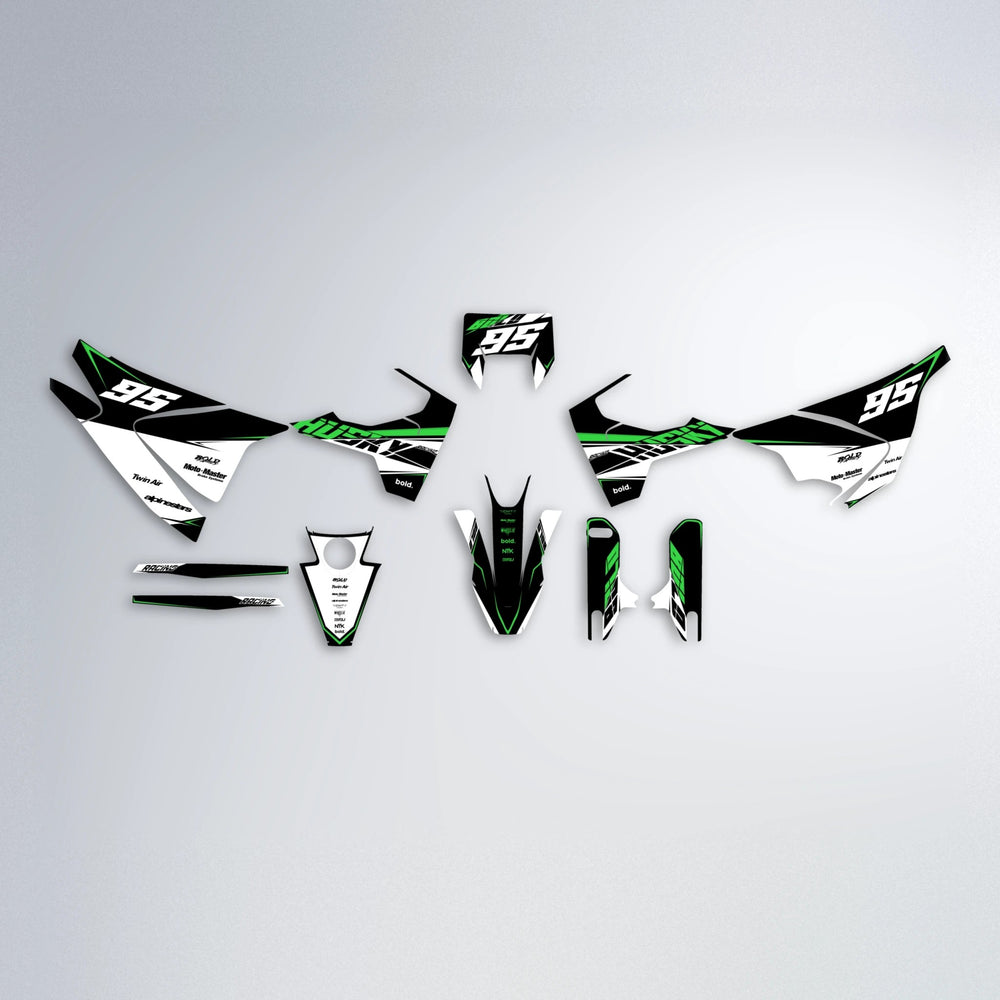 COLLIDE Husqvarna 701 graphics kit parts layout in Green