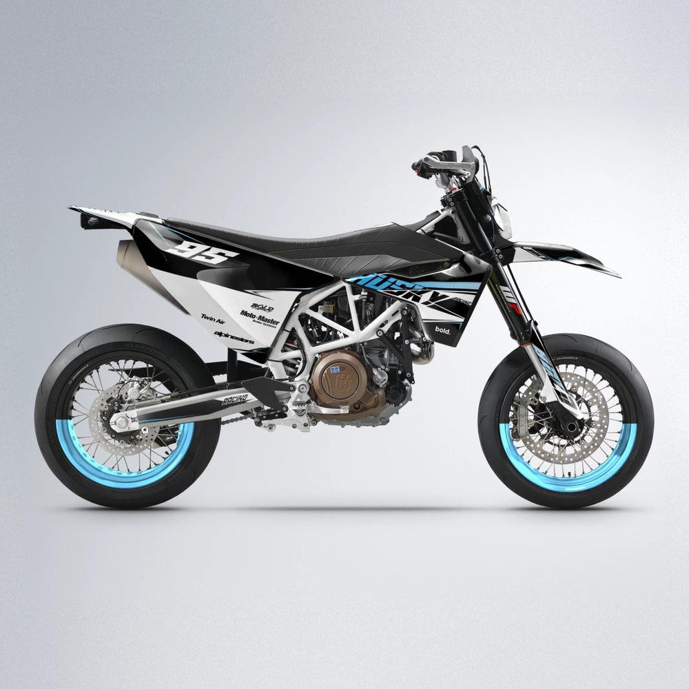COLLIDE Husqvarna 701 supermoto graphics kit in Light Blue & White