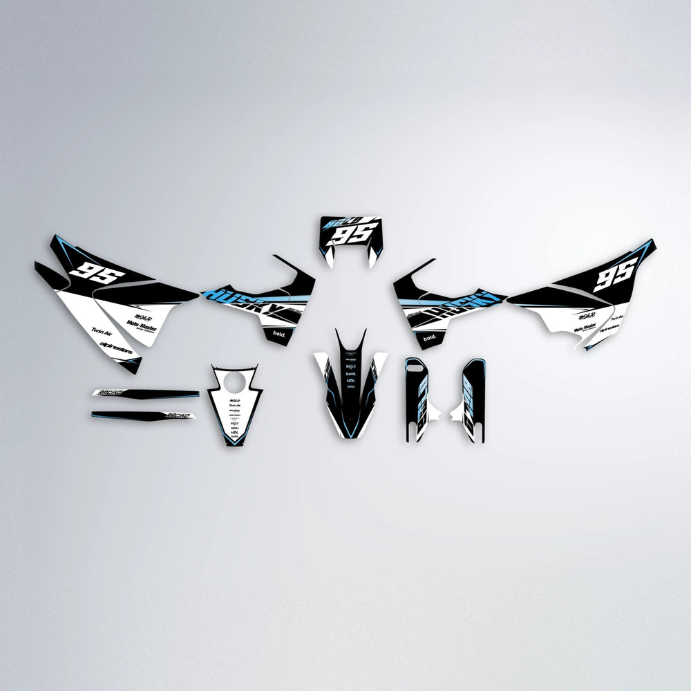 COLLIDE Husqvarna 701 graphics kit parts layout in Light Blue & White