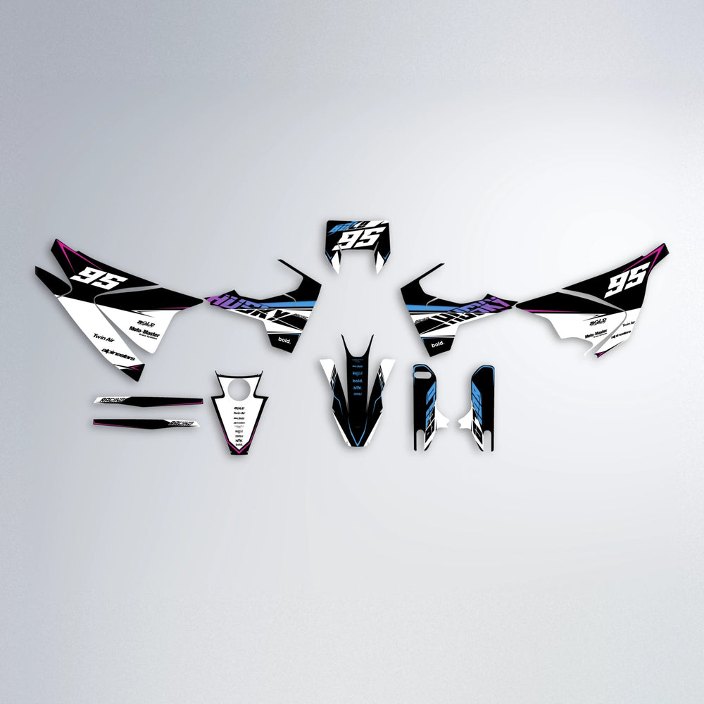 COLLIDE Husqvarna 701 graphics kit parts layout in Pink & Light Blue