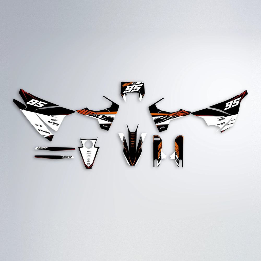 COLLIDE Husqvarna 701 graphics kit parts layout in Red & Orange