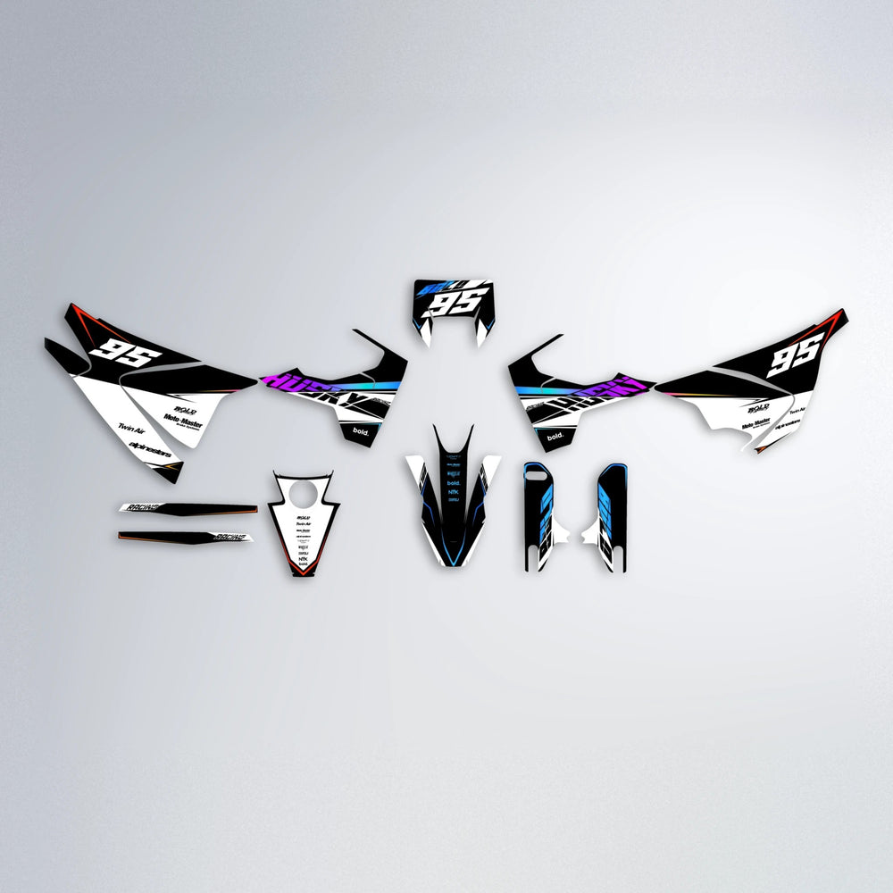 COLLIDE Husqvarna 701 graphics kit parts layout in Sunset Fade