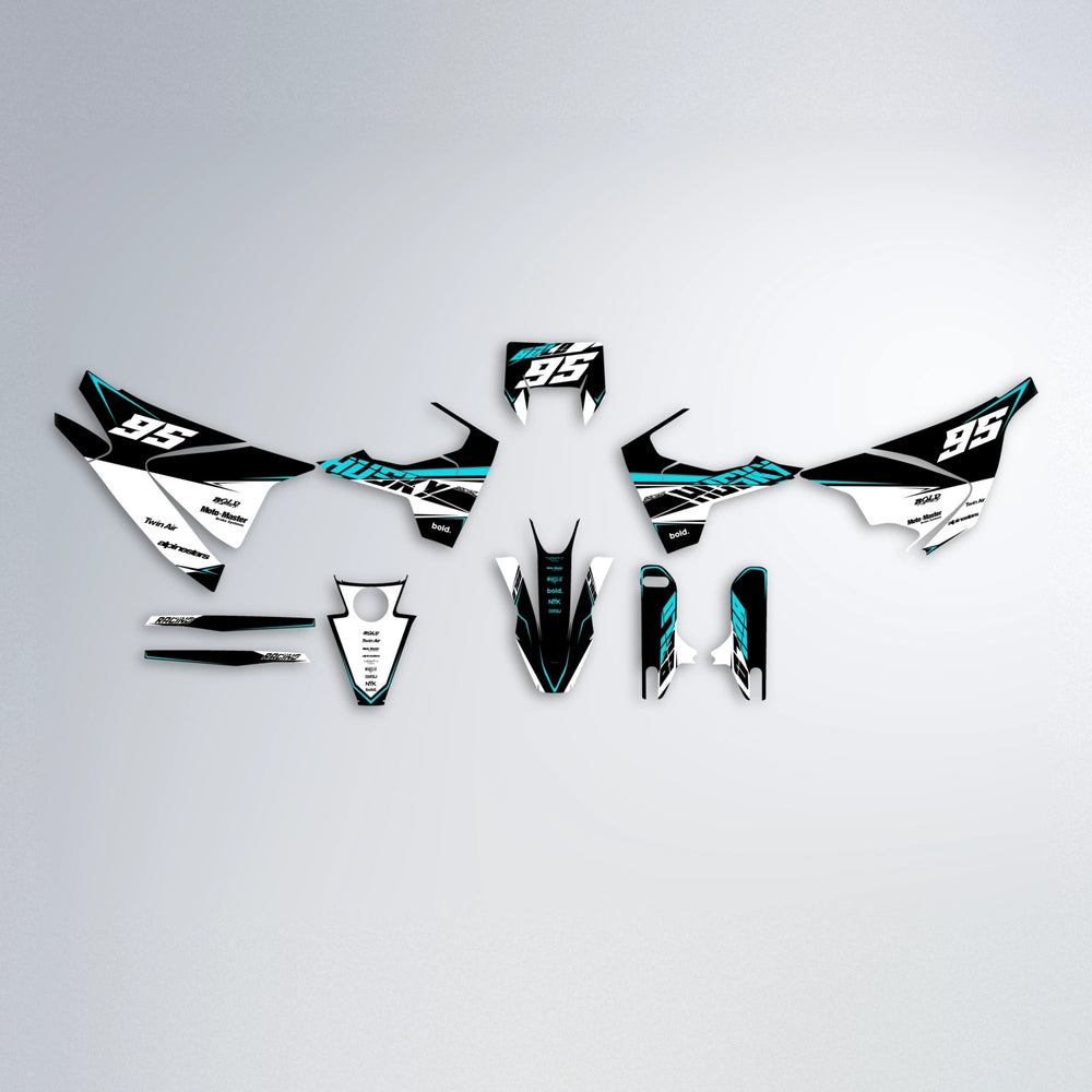 COLLIDE Husqvarna 701 graphics kit parts layout in Teal