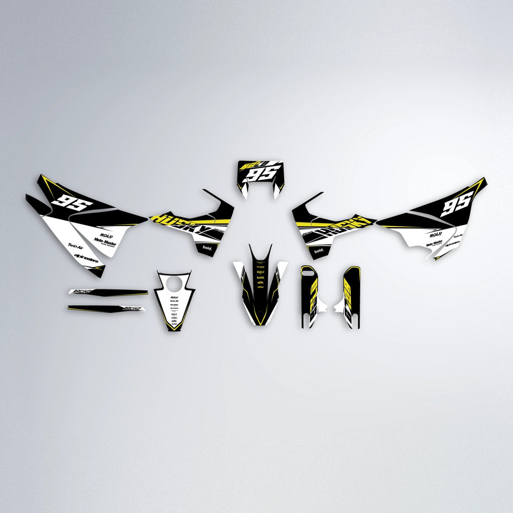 COLLIDE Husqvarna 701 graphics kit parts layout in Yellow