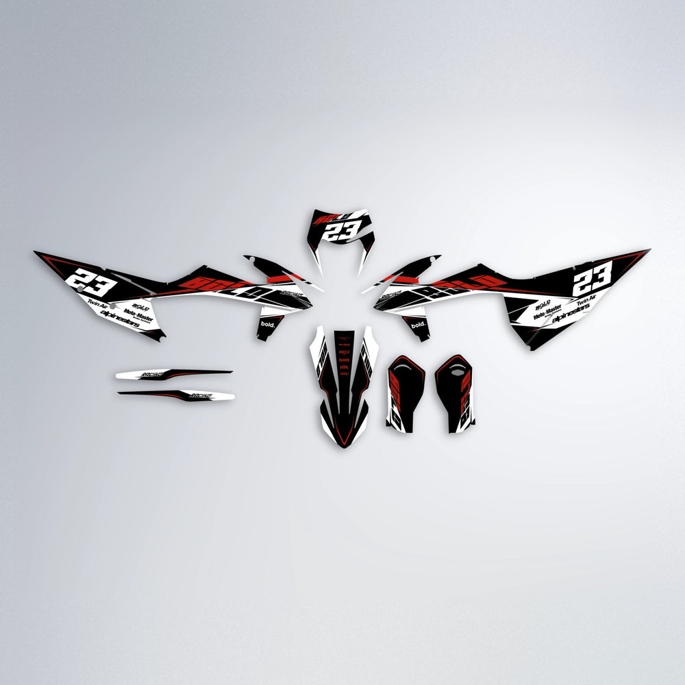 COLLIDE graphics kit parts layout in Black & Red