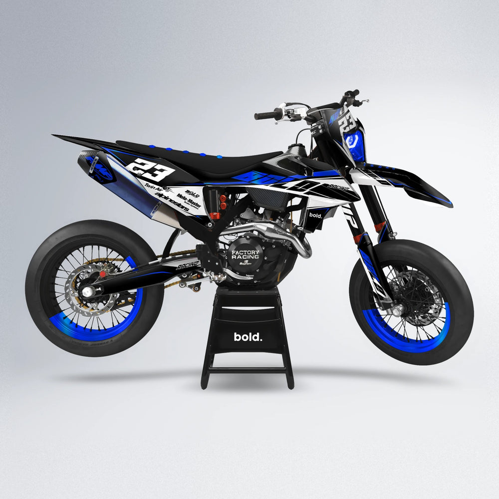 COLLIDE supermoto graphics kit in Blue Chrome