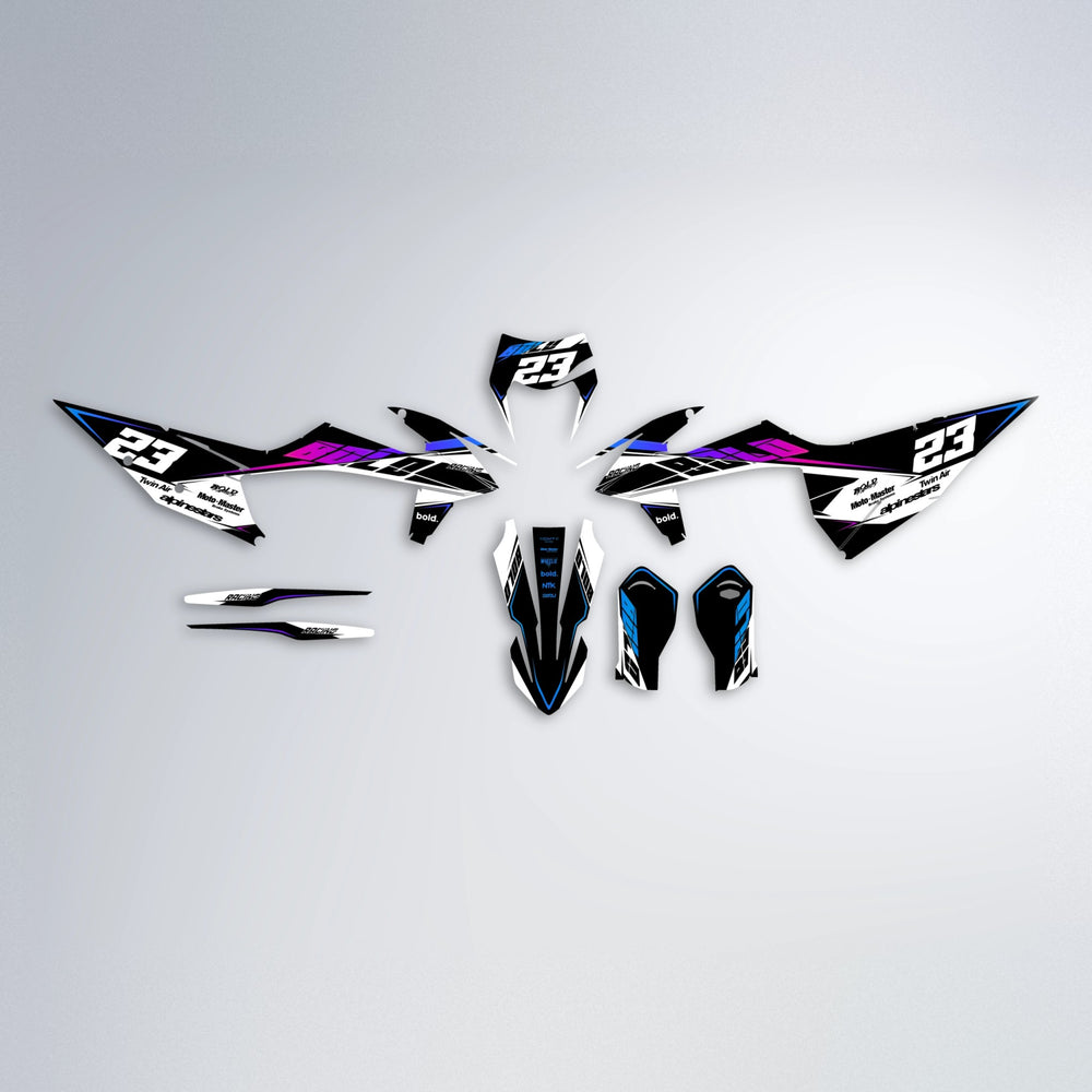 COLLIDE graphics kit parts layout in Blue Purple Fade