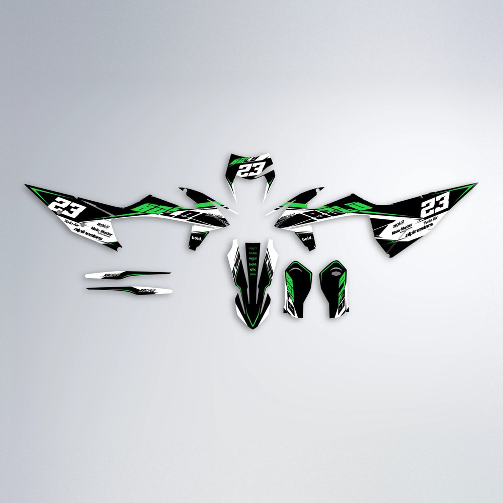 COLLIDE graphics kit parts layout in Green
